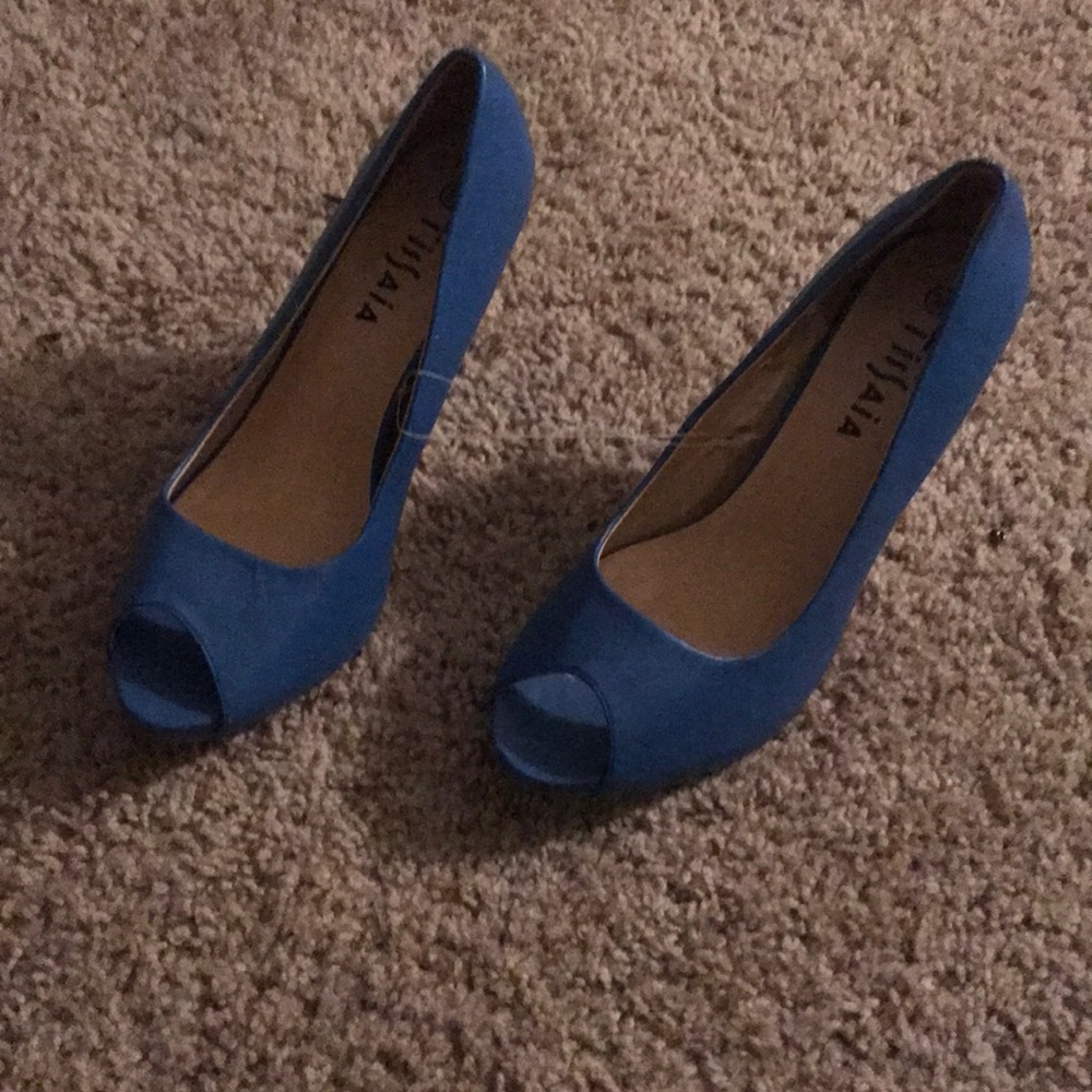 Brand New Royal Blue peep toe pumps